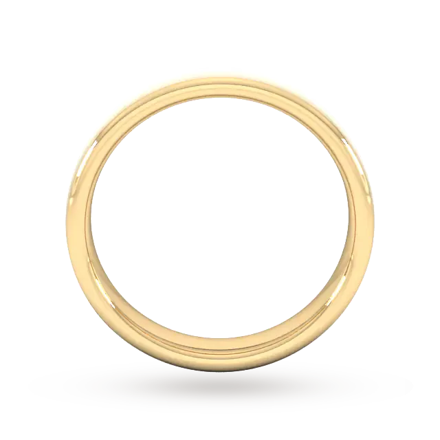 For Him 4mm Traditional Court Heavy Matt Finished Wedding Ring In 18 Carat Yellow Gold detail 3