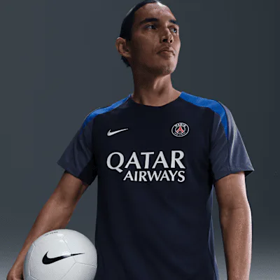 Nike Paris Saint-Germain Strike Men's Nike Dri-FIT Football Short-Sleeve Top - Midnight Navy/Diffused Blue/Hyper Royal/White
