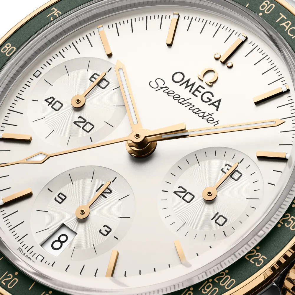 Omega Speedmaster 38mm Mens Silver Dial Moonshine Gold on Steel Watch in Silver, additional product view 3