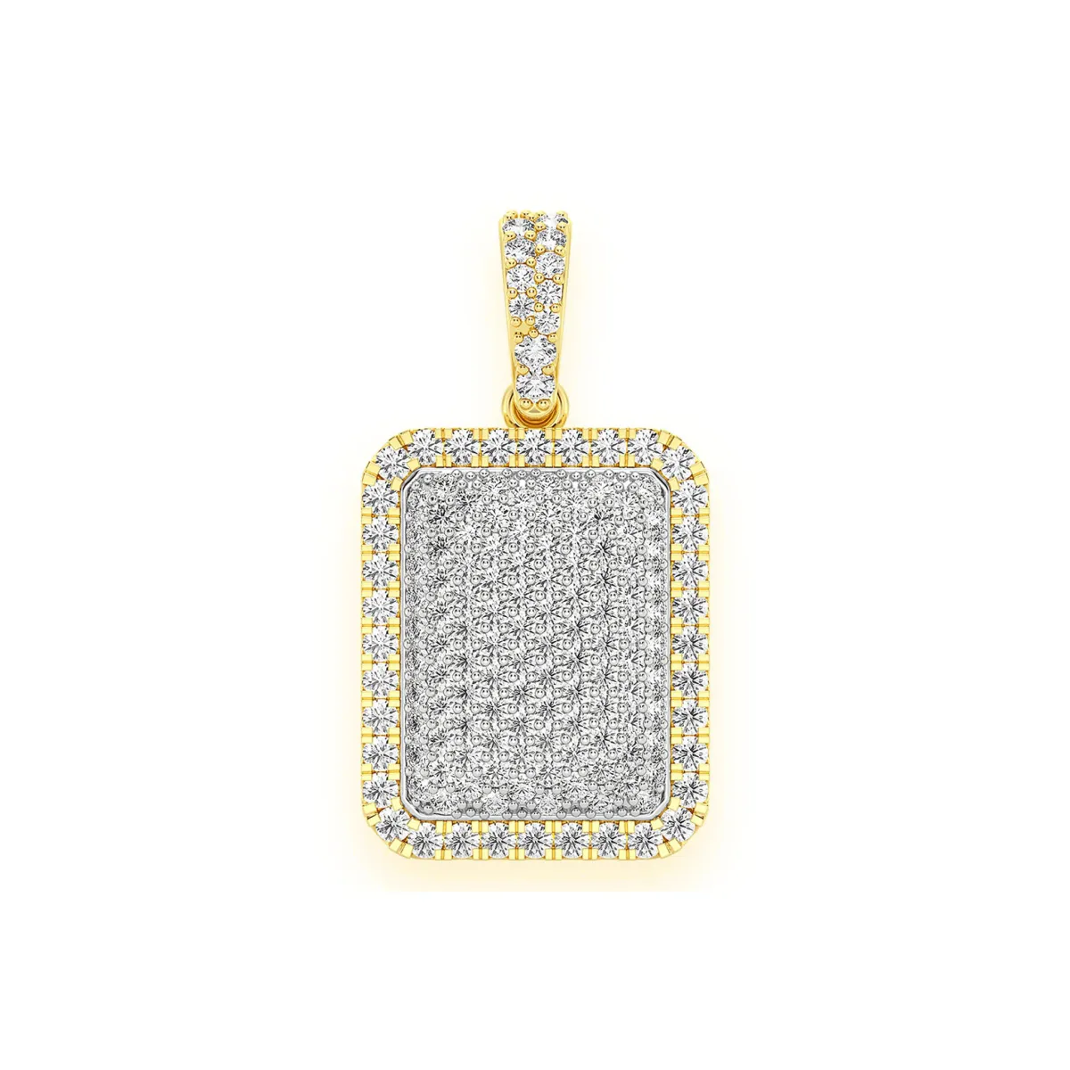 For Him Rectangle Pillow Diamond Pendant in Yellow Gold / Natural Diamond – Pendant