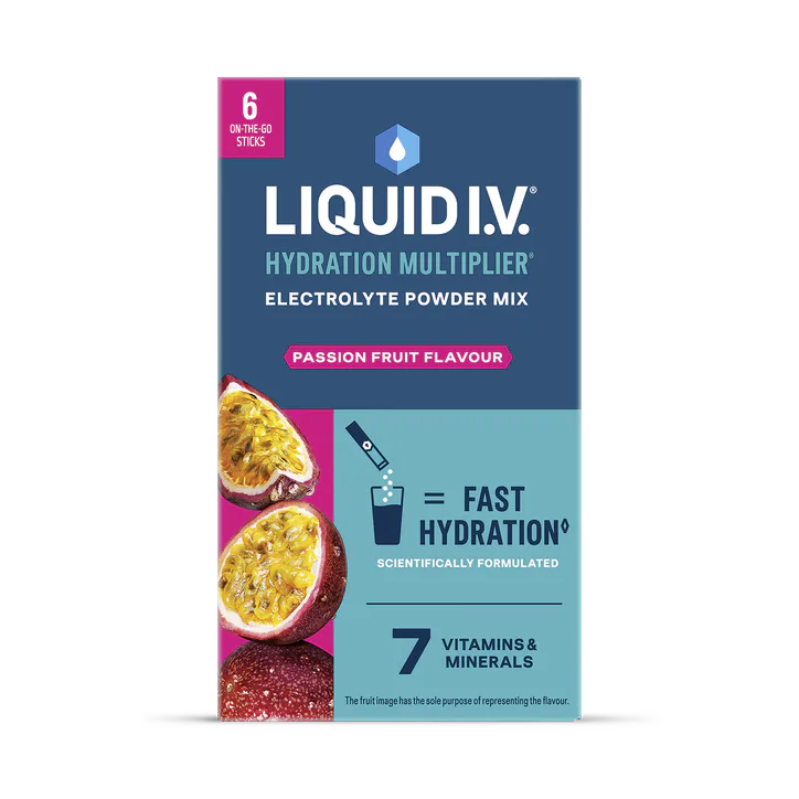 LIQUID I.V Liquid I.V. Hydration Electrolyte Powder Mix Passion Fruit 6 Sachets