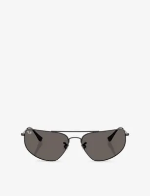 RAY-BAN RB3780 Rectangle-Frame Metal Sunglasses