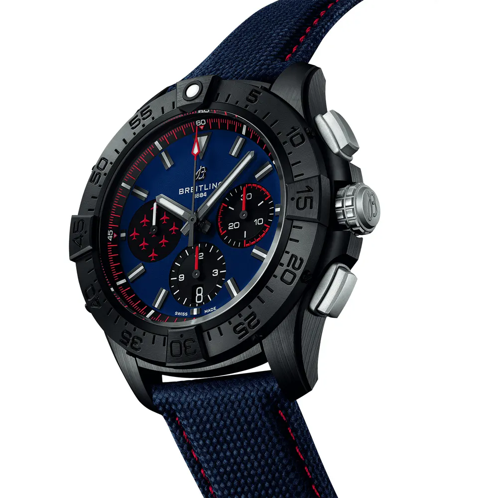 Breitling Avenger B01 Chronograph Red Arrows 44mm Mens Watch Blue detail 2