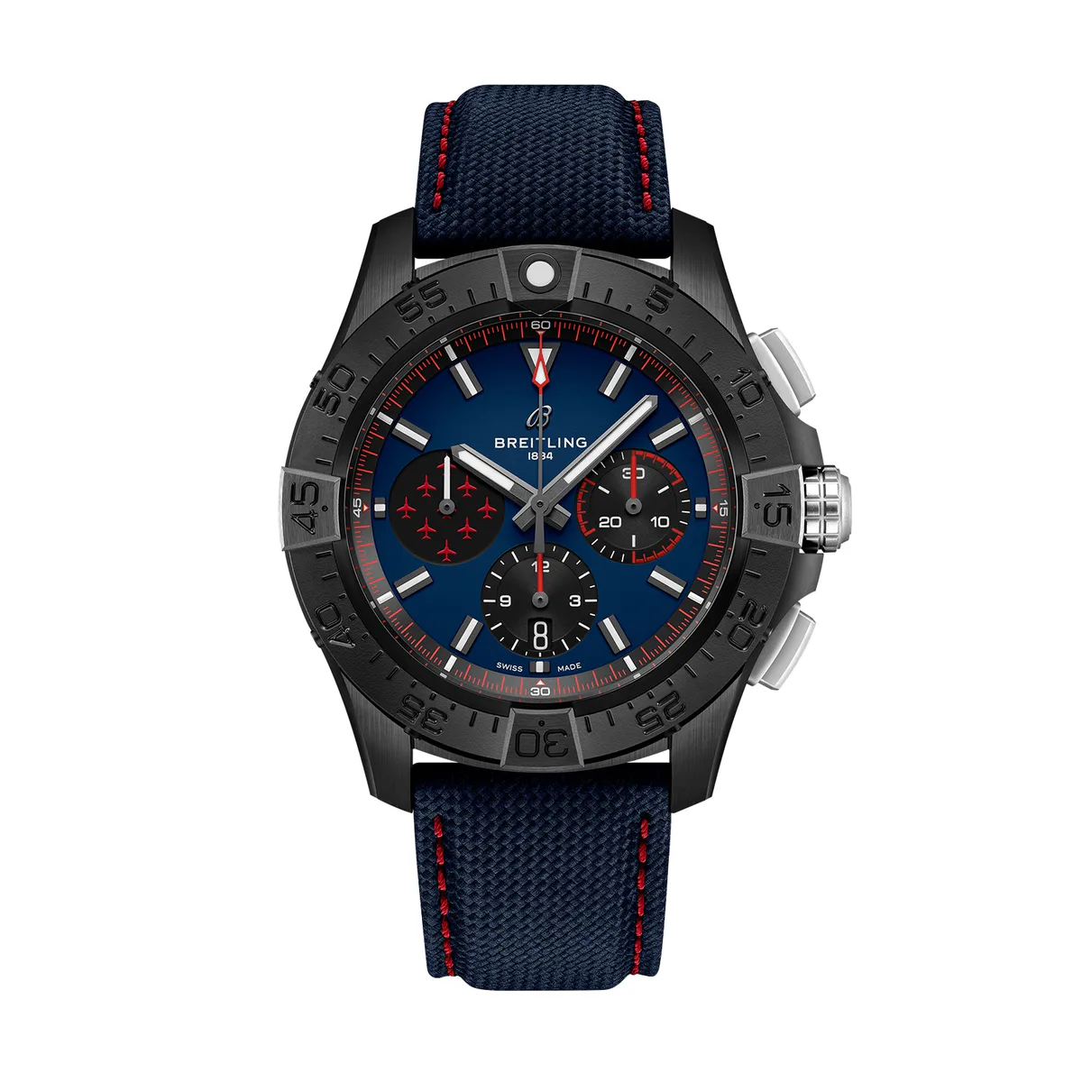 Breitling Avenger B01 Chronograph Red Arrows 44mm Mens Watch Blue