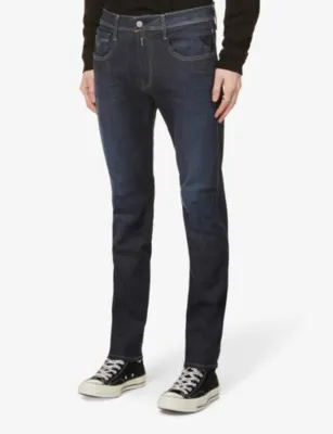REPLAY Anbass Hyperflex Re-Used slim-fit stretch-denim jeans - 29/32 in DARK BLUE, additional product view 3