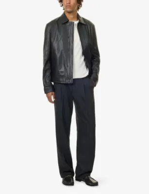 SIMKHAI Julian Pleated Wool-Blend Trousers detail 2