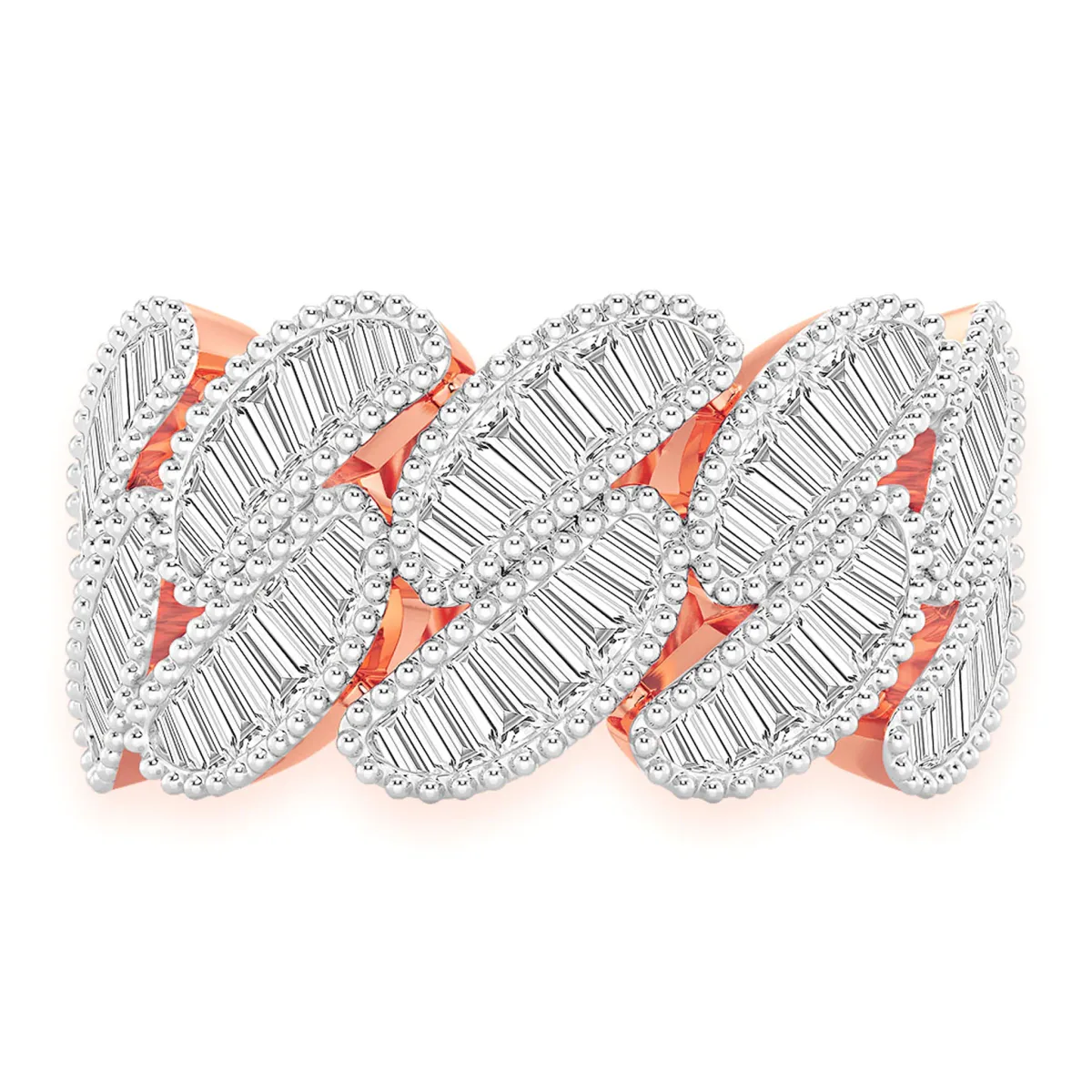 For Him Miami Cuban Baguette Diamond Ring in Rose Gold / Natural Diamond – Ring