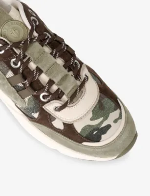 KURT GEIGER LONDON Kurt Runner Canvas and Suede Trainers - EUR 46 / 12 UK MEN in KHAKI, additional product view 3