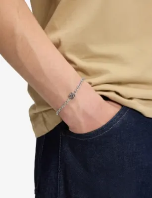 HUGO Stacked Logo-Plaque Stainless-Steel Bracelet detail 2