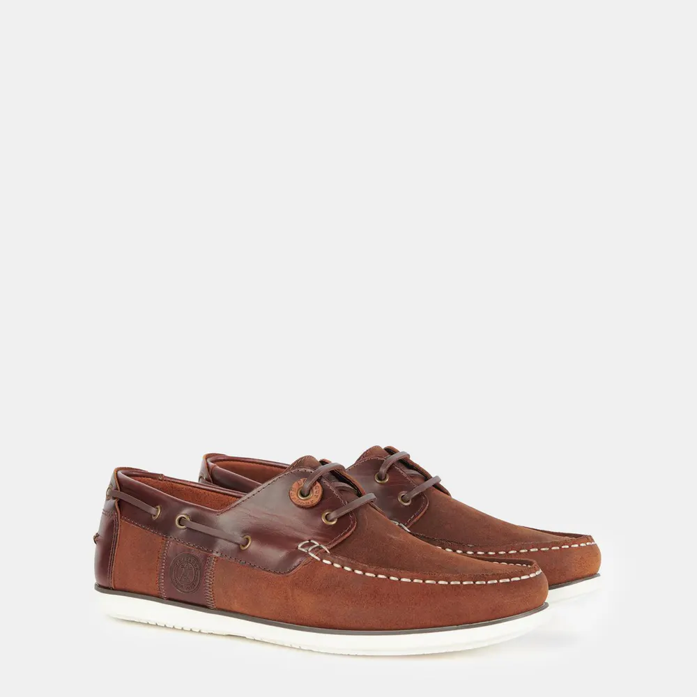 Barbour Wake Boat Shoes in Beige BE34, additional product view 2