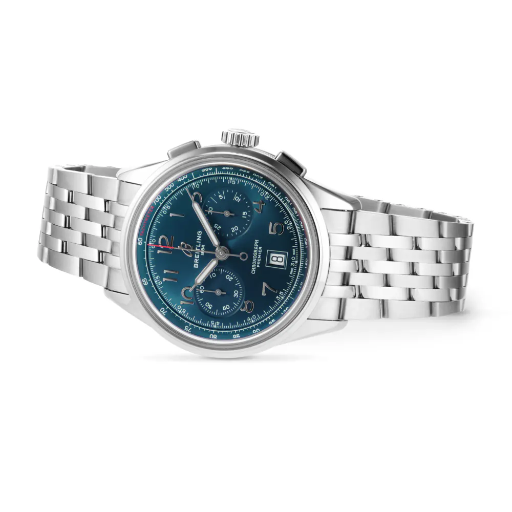 Breitling Premier B01 Chronograph 42mm Mens Watch Blue Stainless Steel detail 3