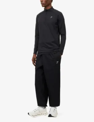 GYMSHARK Pumper Logo-Embroidered Cotton Jogging Bottoms detail 2