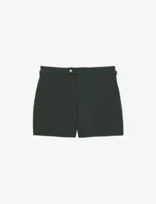 REISS Sun Side-Adjuster Swim Shorts - BOTTLE GREEN