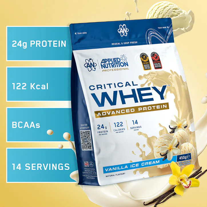 Applied Nutrition Critical Whey Advanced Protein Powder Vanilla Ice Cream 450g, additional product view 2