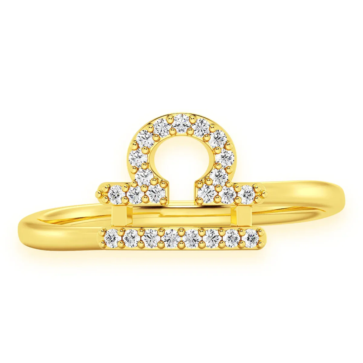For Him Zodiac Diamond Ring in Libra / Yellow Gold / Natural Diamond – Ring