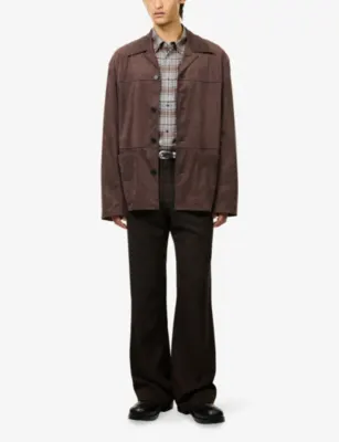 ACNE STUDIOS Socho Patch-Pocket Faux-Suede Shirt detail 2