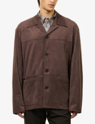 ACNE STUDIOS Socho Patch-Pocket Faux-Suede Shirt detail 3