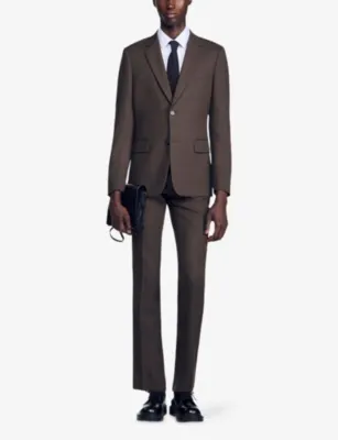 SANDRO Legacy single-breasted stretch-wool jacket detail 2