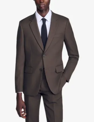SANDRO Legacy single-breasted stretch-wool jacket detail 3