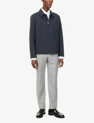 DUNHILL Checked Straight-Leg Linen-Blend Trousers - 36R detail 2