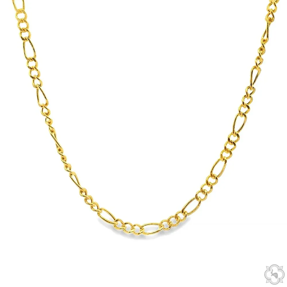 JALGAS - SKYLINE JEWELRY 14K Yellow Gold Hollow Figaro Chain 2.5mm 66295 in 18 Inches – Chain