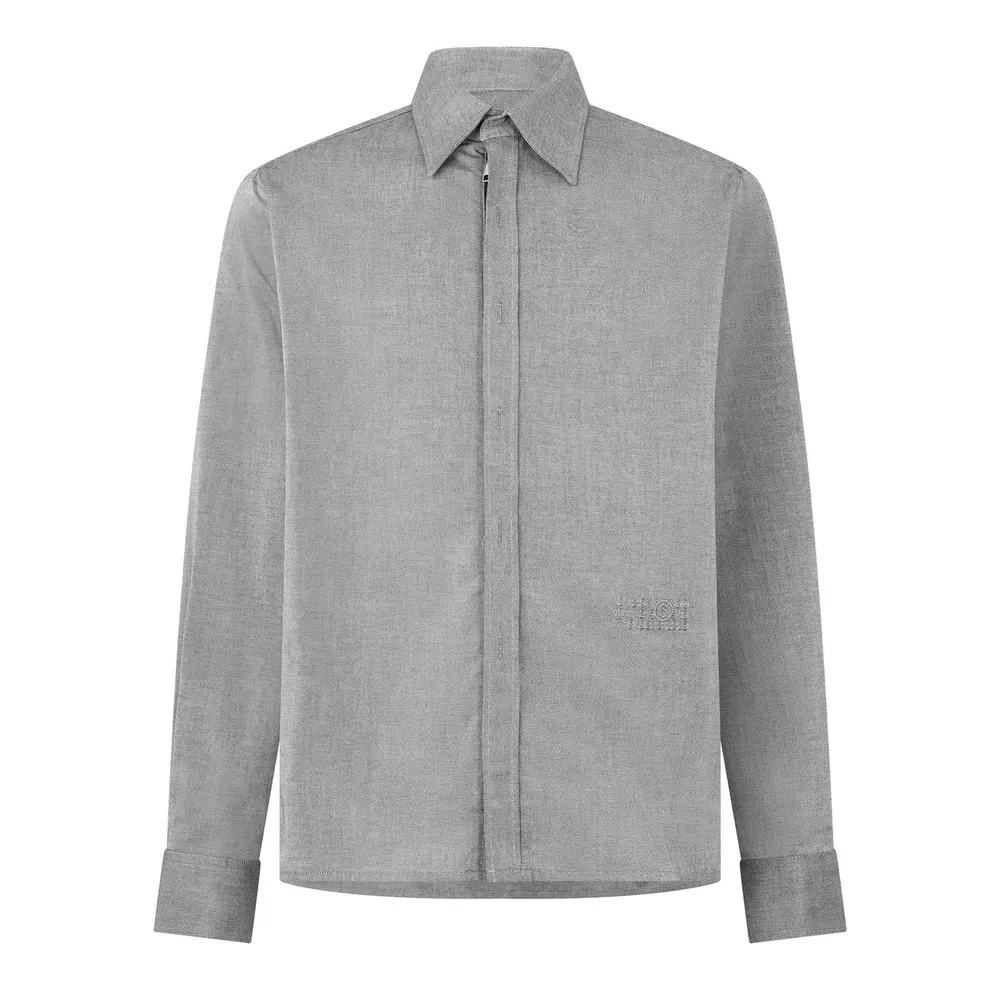 MM6 Maison Margiela Zip Concealed Shirt Jacket in Black – Clothing