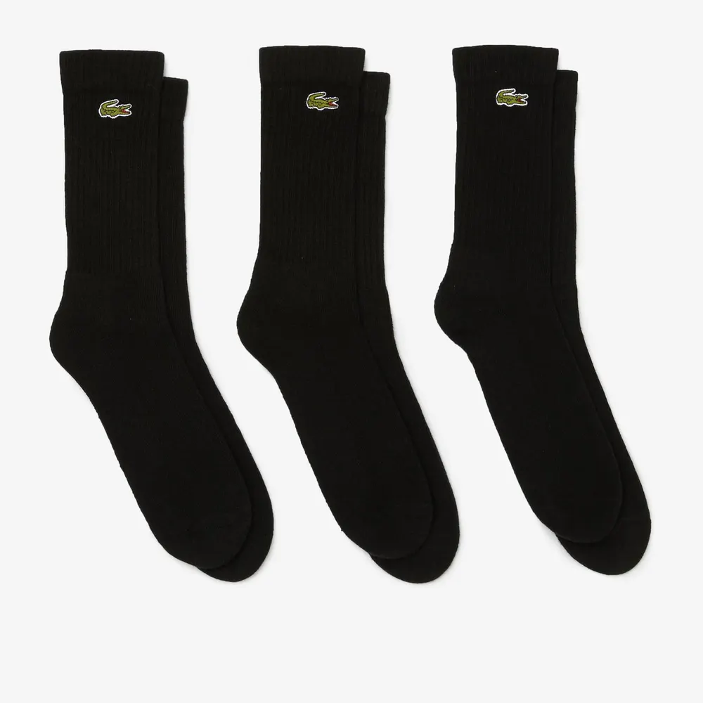 Lacoste Men's Cotton Logo Crew Socks