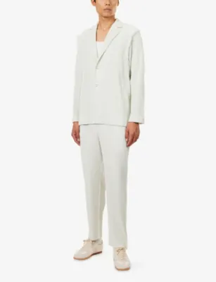 HOMME PLISSE ISSEY MIYAKE Tailored Pleats Straight-Leg Trousers in Duomo Green, additional product view 2