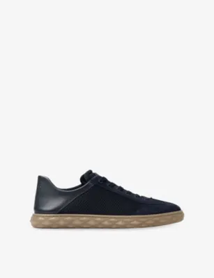 JIMMY CHOO Diamond Flex Panelled Leather Trainers - EUR 42.5 / 8.5 UK MEN in V MIDNIGHT MIX – Mens | Trainers | Lace up trainers