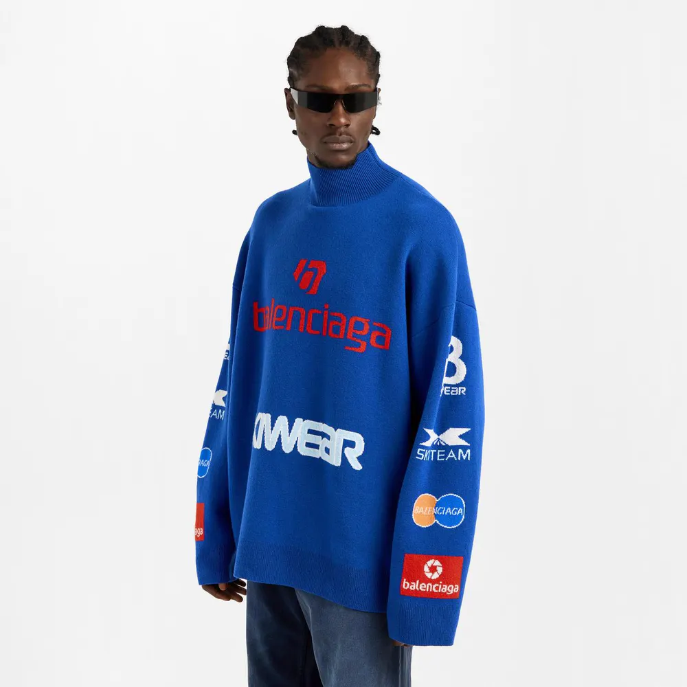 Balenciaga Men's Bal Turtleneck Long Sleeve T-Shirt detail 3