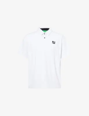 MALBON Performance Mesh Paneled Woven Polo T-Shirt in WHITE – Mens | Tops & t-shirts | Polo shirts | Short sleeve