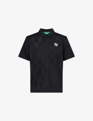 MALBON Performance Mesh Paneled Woven Polo T-Shirt in BLACK – Mens | Tops & t-shirts | Polo shirts | Short sleeve