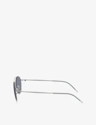 GIORGIO ARMANI AR6169 Pilot-Frame Metal Sunglasses in GREY, additional product view 2