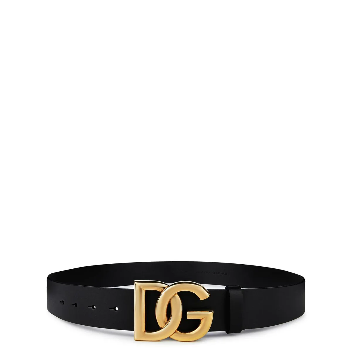 Dolce and Gabbana Men's Interlock Logo Leather Buckle Belt, 40mm in BlackGold 8E831 – Accessories