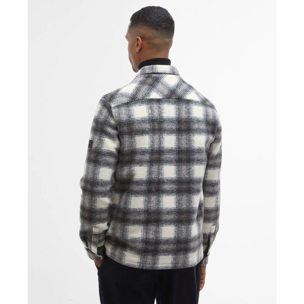 Barbour International Men's Clayton Brushed Fleece Overshirt in Concrete GY35, additional product view 3