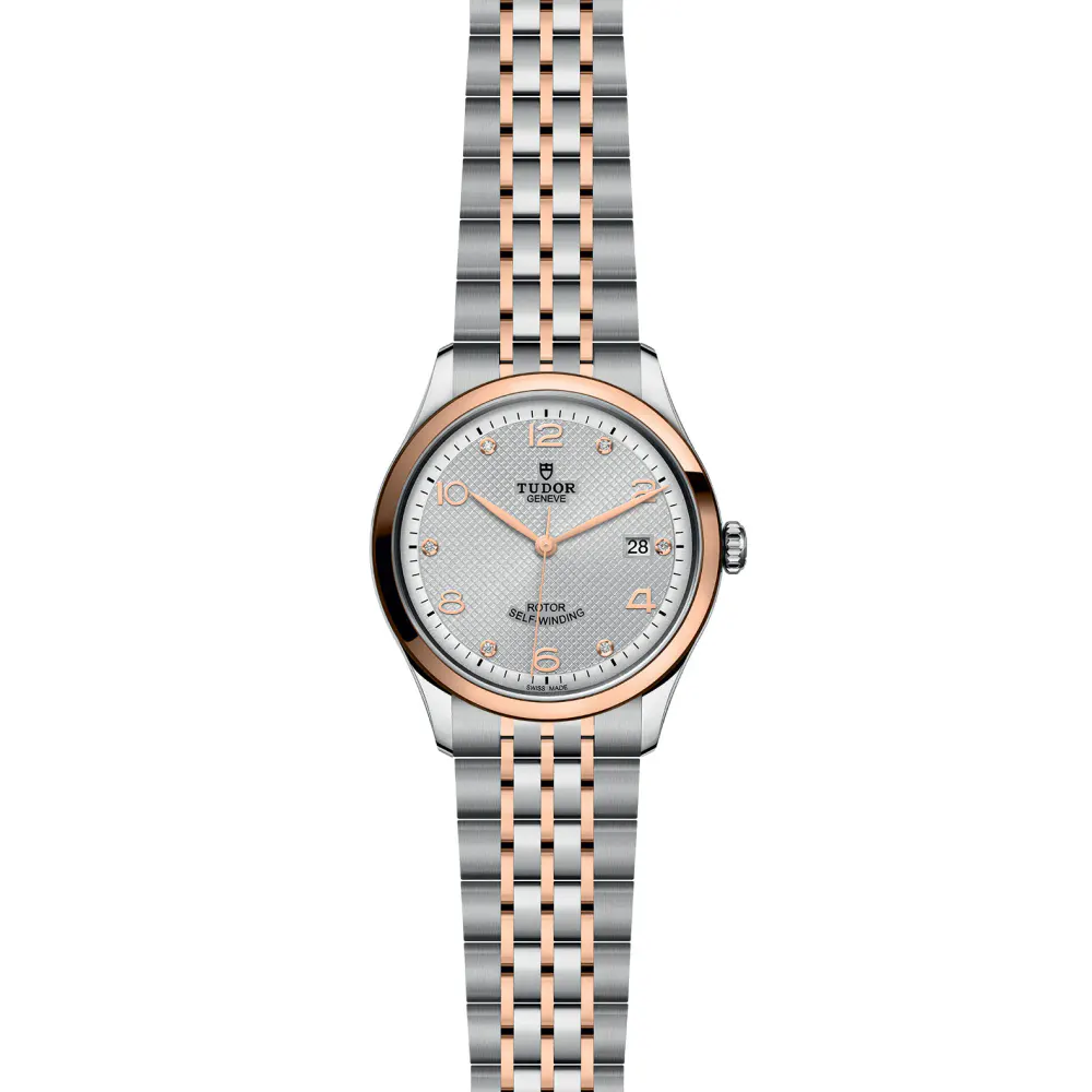 Tudor 1926 39mm Mens Watch Steel Case Diamond-Set Silver Dial detail 2