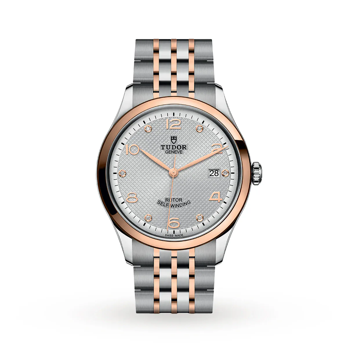 Tudor 1926 39mm Mens Watch Steel Case Diamond-Set Silver Dial