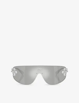 DOLCE & GABBANA DG2333B Shield-Frame Metal Sunglasses