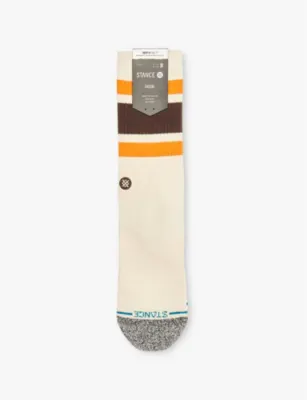 STANCE Boyd logo-embroidered crew-length cotton-blend crew socks - Blu detail 2