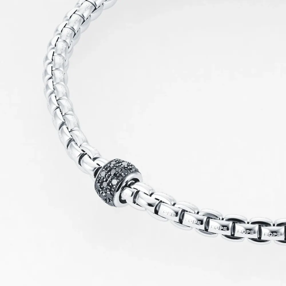 FOPE 18ct White Gold EKA Tiny 0.20cttw Diamond Bracelet detail 3