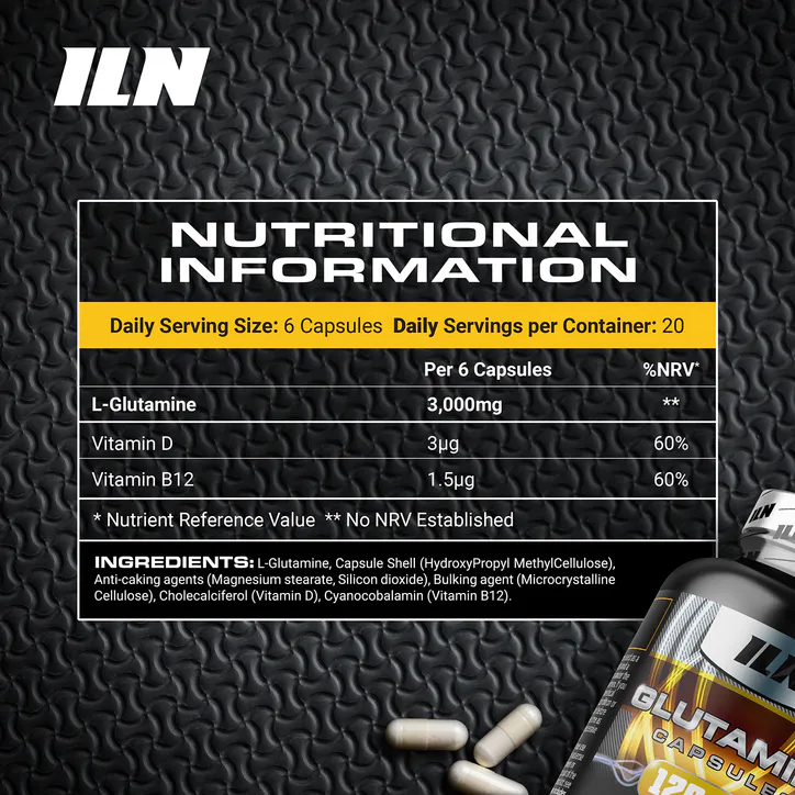 Iron Labs Nutrition L Glutamine - 3,000mg per Serving - 120 Vegetarian Capsules detail 2