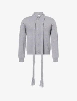 TOTEME Scarf Cashmere Knit Cardigan in GREY MELANGE – Mens | Knitwear | Cardigans