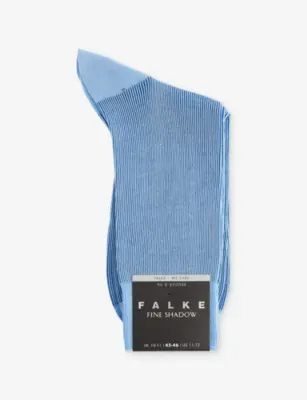 FALKE Fine Shadow Cotton-Blend Socks - CORNFLOWER BLUE - 10.5-11 detail 2