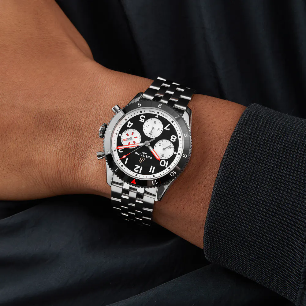 Breitling Classic AVI Chronograph 42 Mosquito Stainless Steel Watch detail 3