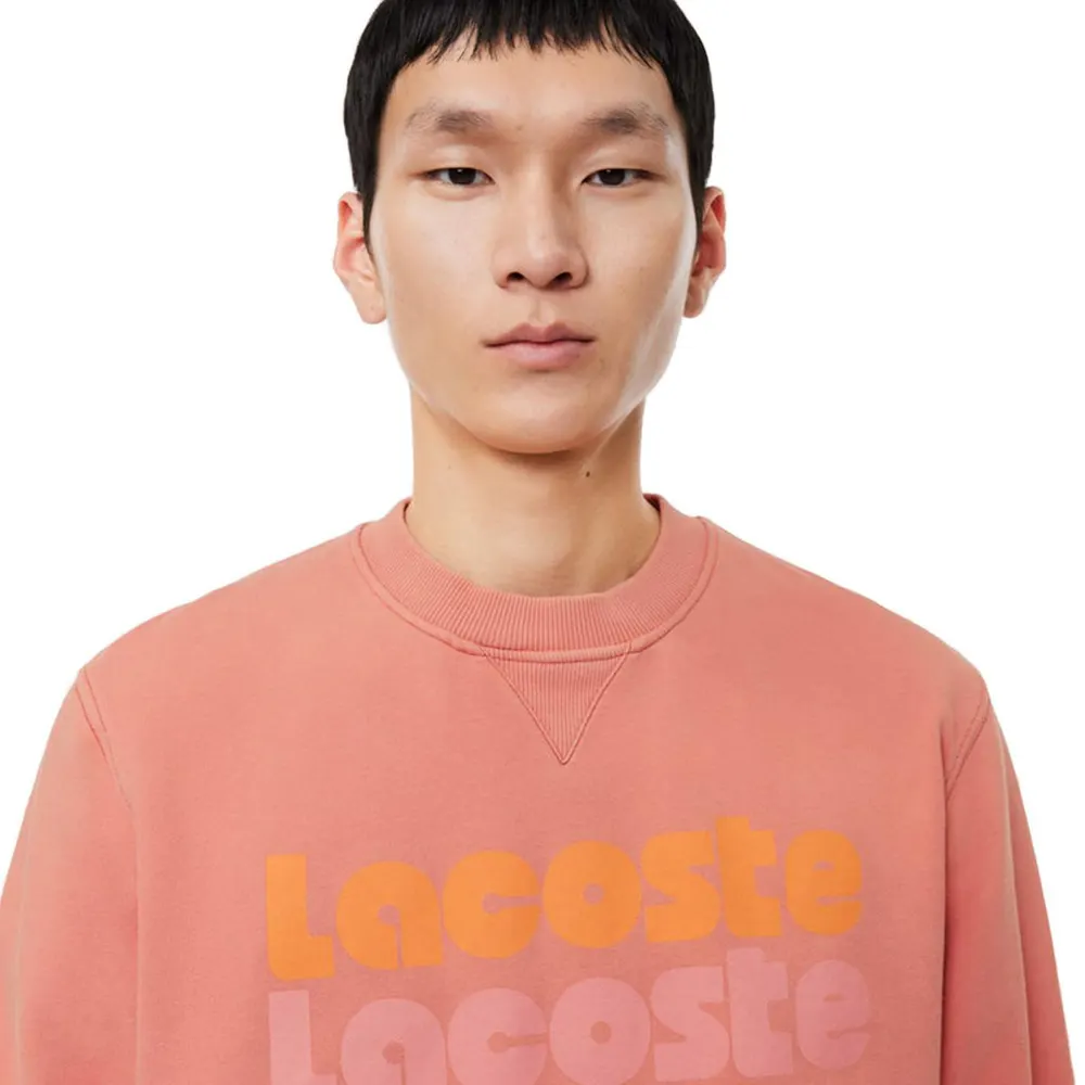 Lacoste Ombre Print Sweatshirt in Sierra Red, additional product view 3