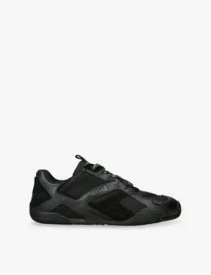 VERSACE Galaxia Leather and Mesh Trainers - EUR 44 / 10 UK MEN in BLACK – Mens | Trainers | Lace up trainers