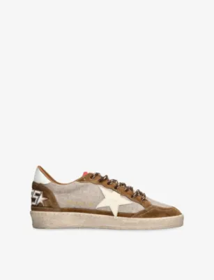GOLDEN GOOSE Ballstar 15845 Wool-Leather Blend Trainers - EUR 43 / 9 UK MEN in BEIGE COMB – Mens | Trainers | Lace up trainers