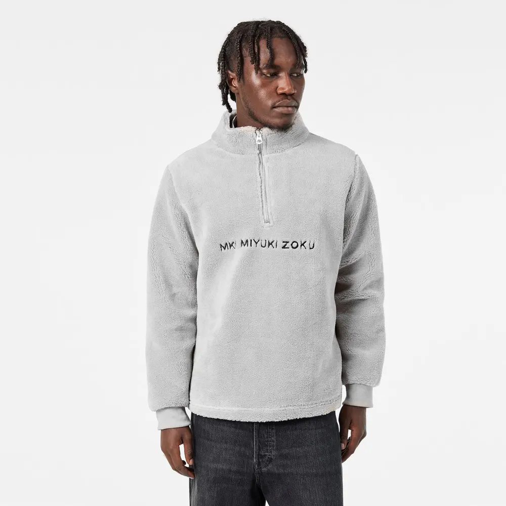 MKI MIYUKI ZOKU Men's Sherpa Quarter-Zip Fleece detail 3