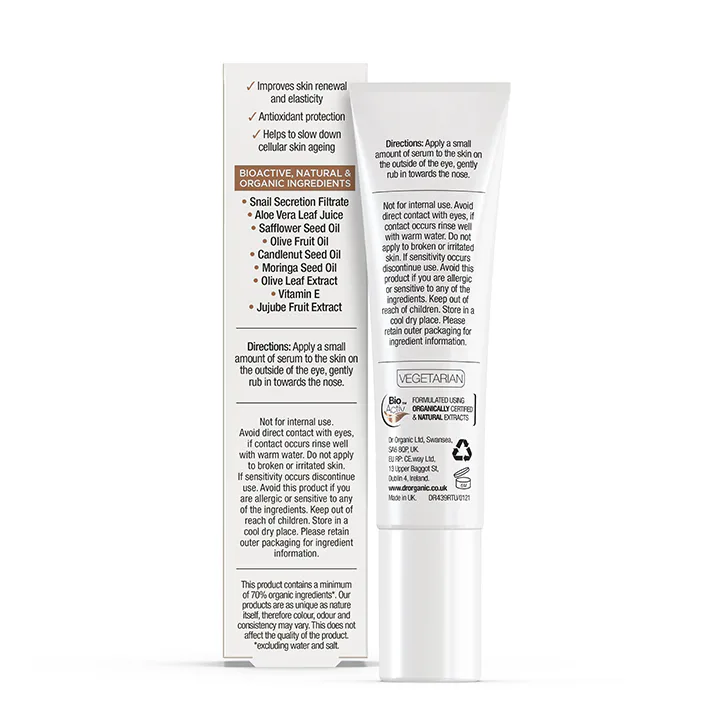 Dr Organic Snail Gel Eye Serum 15ml, additional product view 2