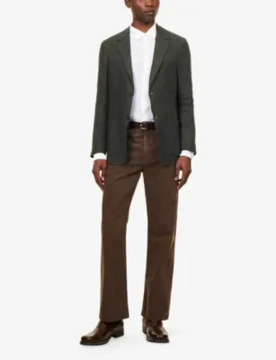 SUNSPEL Single-Breasted Linen Blazer detail 2